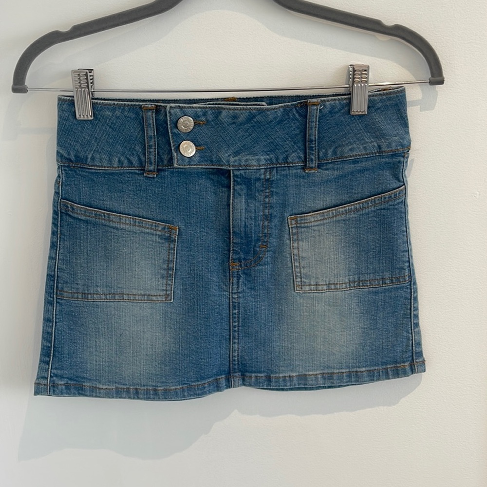 DENIM LOW RISE MINI SKIRT SIZE XS